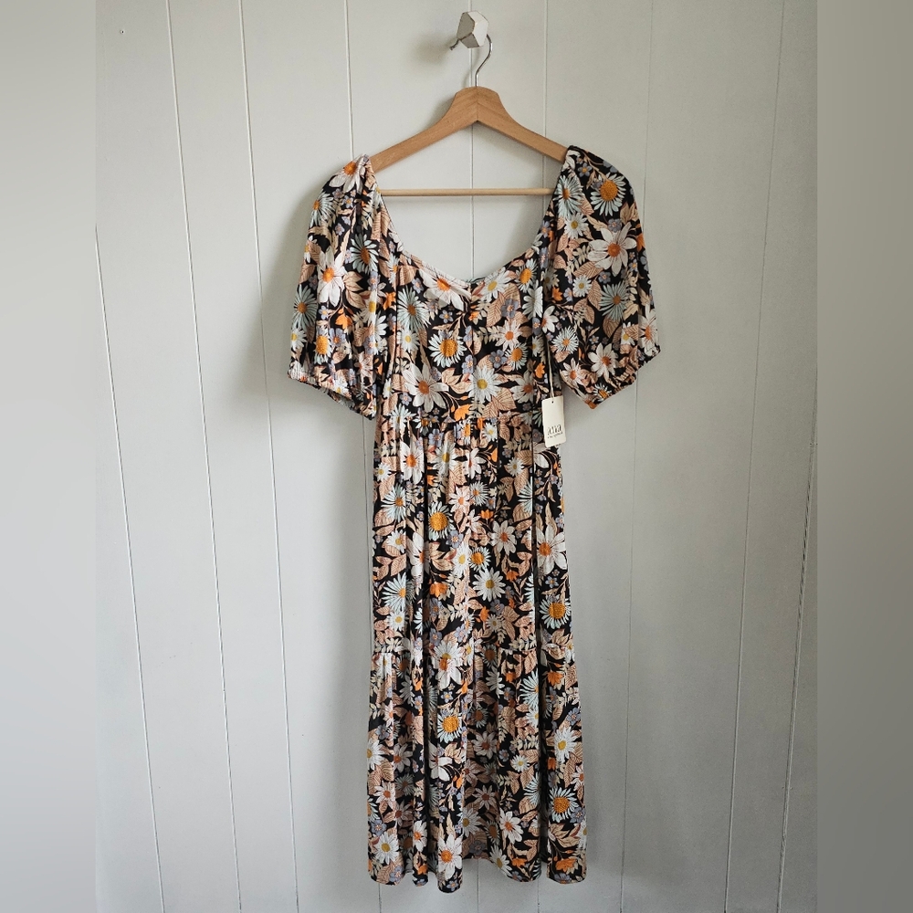ā A.N.A Floral Midi Dress